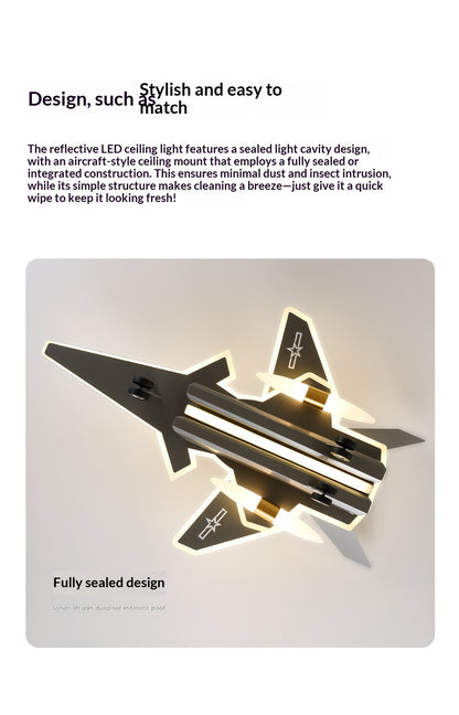 Pendelleuchte in Form eines Kampfjets