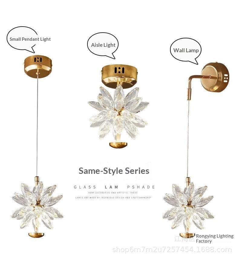 Nordic Minimalist Crystal Bedside Wall Lamp