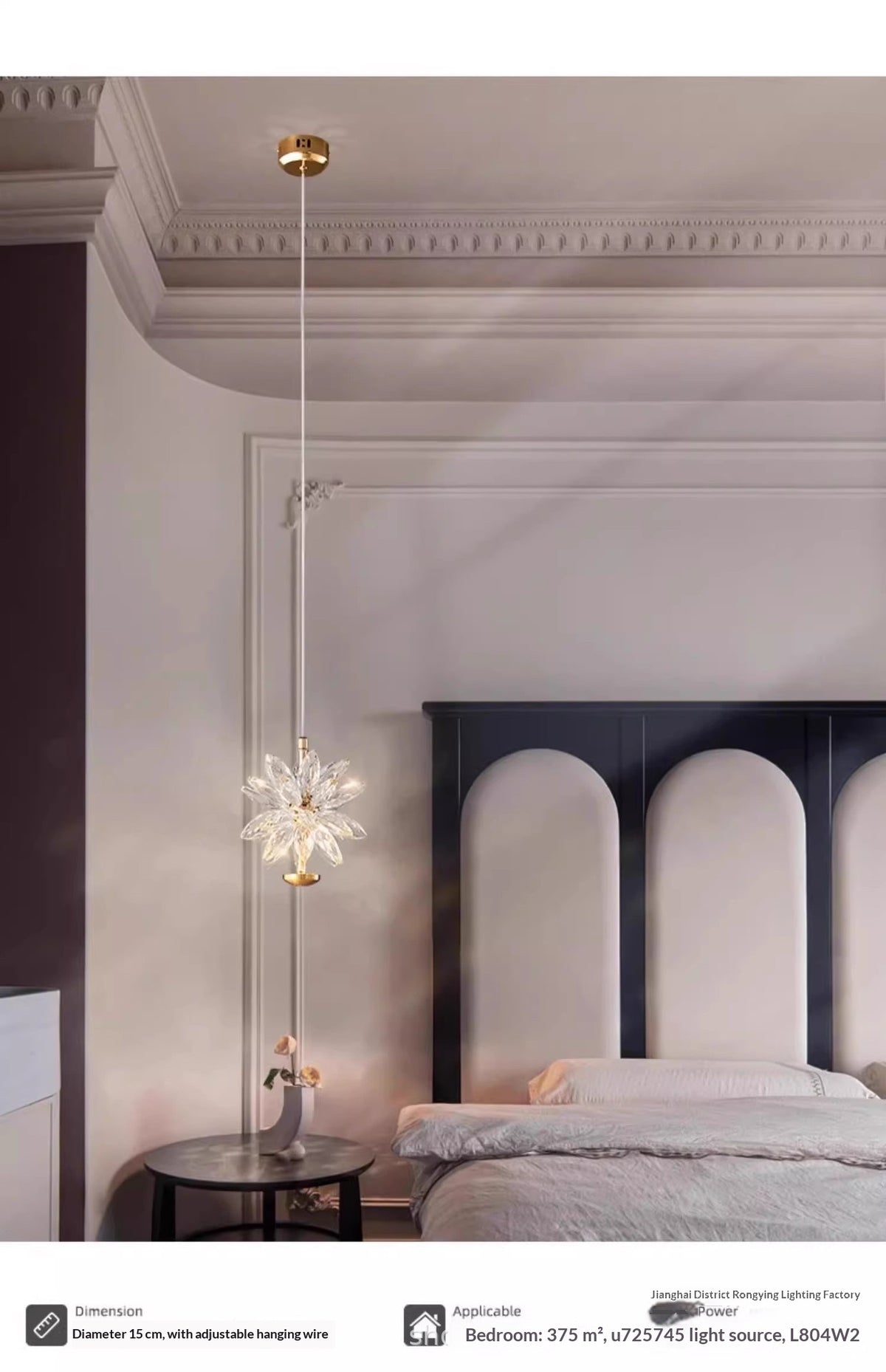 Nordic Minimalist Crystal Bedside Wall Lamp