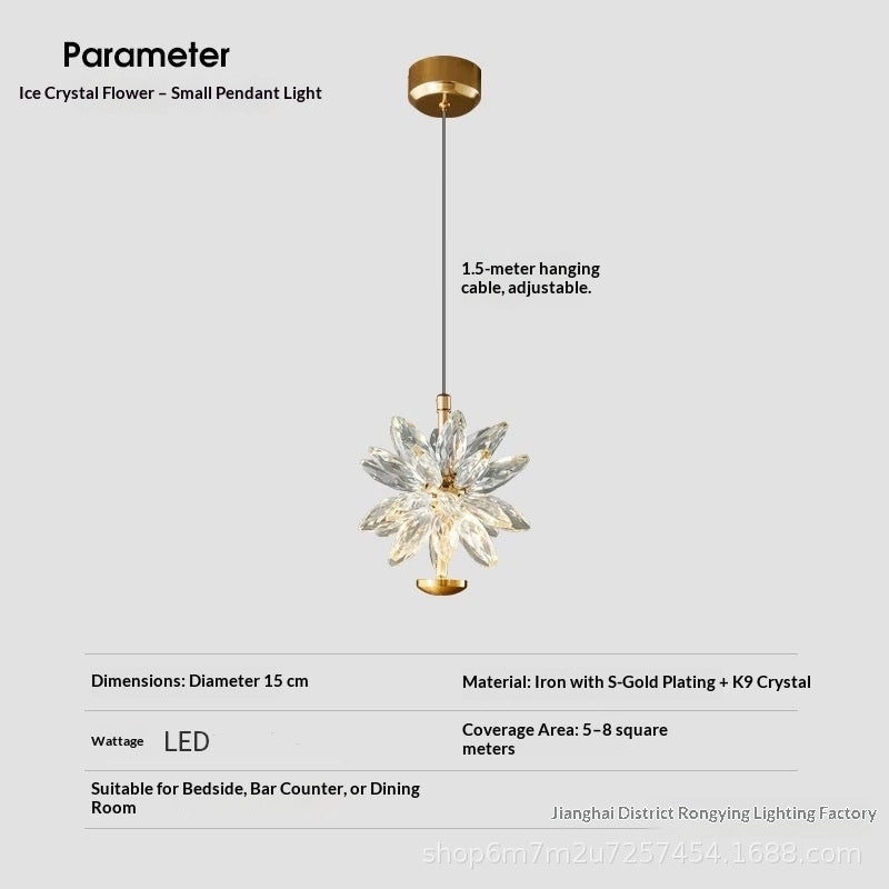 Nordic Minimalist Crystal Bedside Wall Lamp