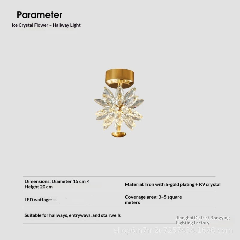 Nordic Minimalist Crystal Bedside Wall Lamp